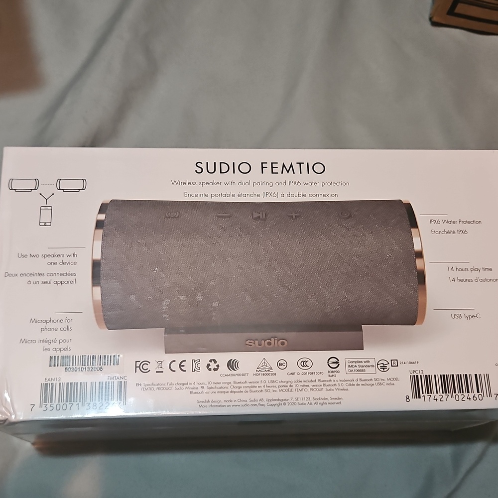 Sudio - Femito Waterproof Bluetooth Speaker - ANTHRACITE